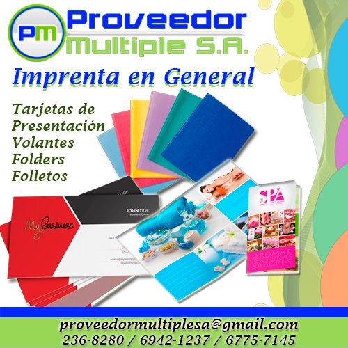 Impresión General. Contáctanos y te estaremos dando las mejores opciones