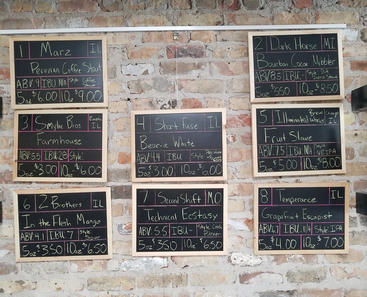 BeeronCentral's tweet photo. We don't post enough about our  (crooked) tap list. Very cool stuff on, including a white brewed with gummie bears from @shortfusebeer a grapefruit version of @temperancebeer Escapist, a Farmhouse from @smyliebros and @illuminatedbrewworks Fruit Slave! #craftbeer #beeroncentral https://t.co/k04yshe6ZH