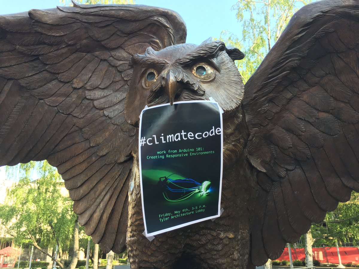 zengirl2's tweet image. Pop-up show #climatecode @templearchitec @TylerSchool @TempleUniv @templedsc Friday 3:00-5:00 Arch Bldg lobby #arduino #tech #art #architecture
