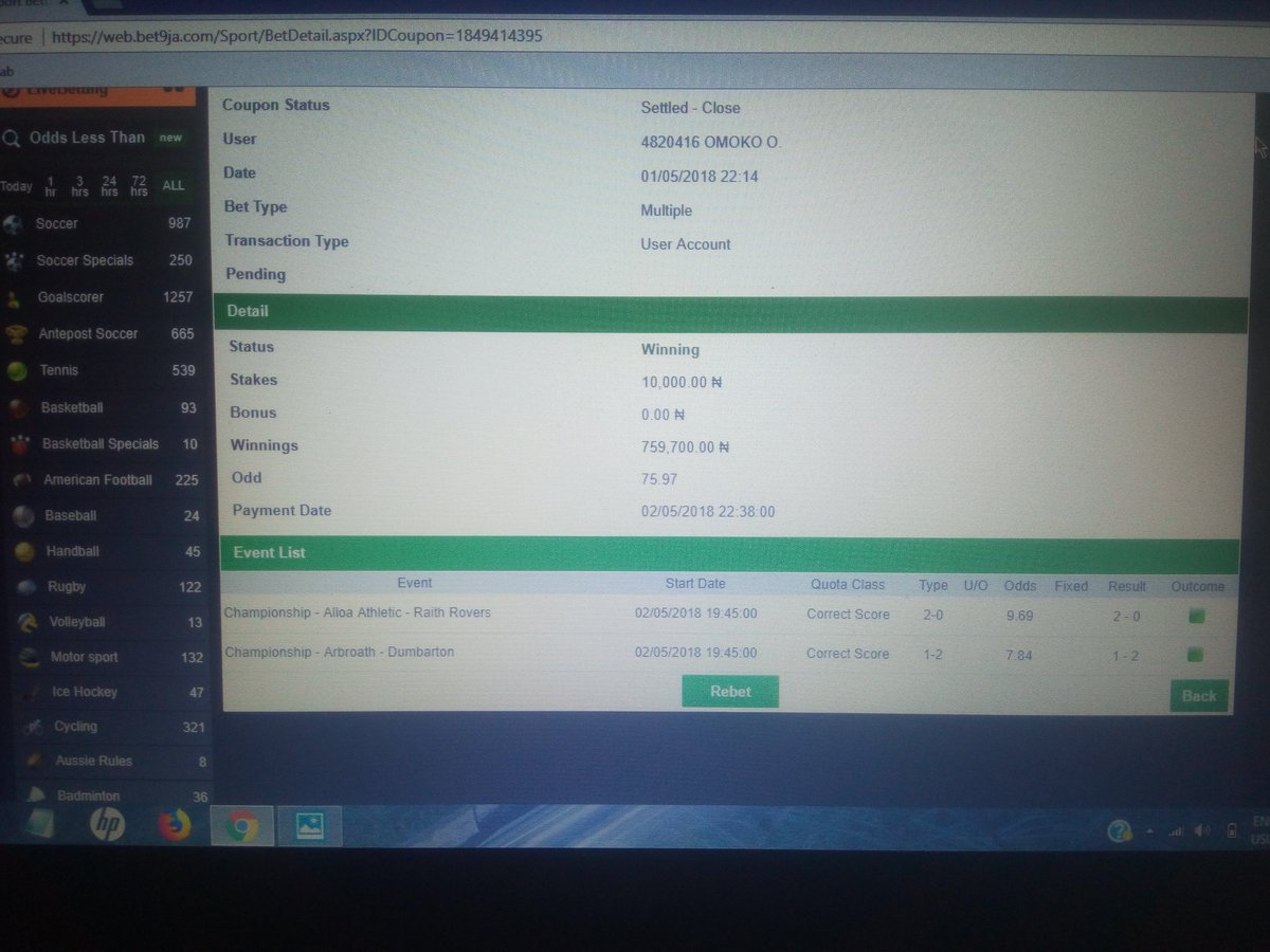 SureFixedMatch0's tweet photo. #bet9ja #nairabet #bet9jaofficial #betting #football #nigeria #sports #bet9jaownthestreets #bet9jarunwithpassion #bet #bet365 #bbnaija #soccer #cr7 #hackbet9ja #neymarjr #b #bbnaija2018 #zidane #davido #fifa #fun #champions #uefa #smile #bbn #beautifuldestinations #wizkidoffical https://t.co/PB0AGFqzUg