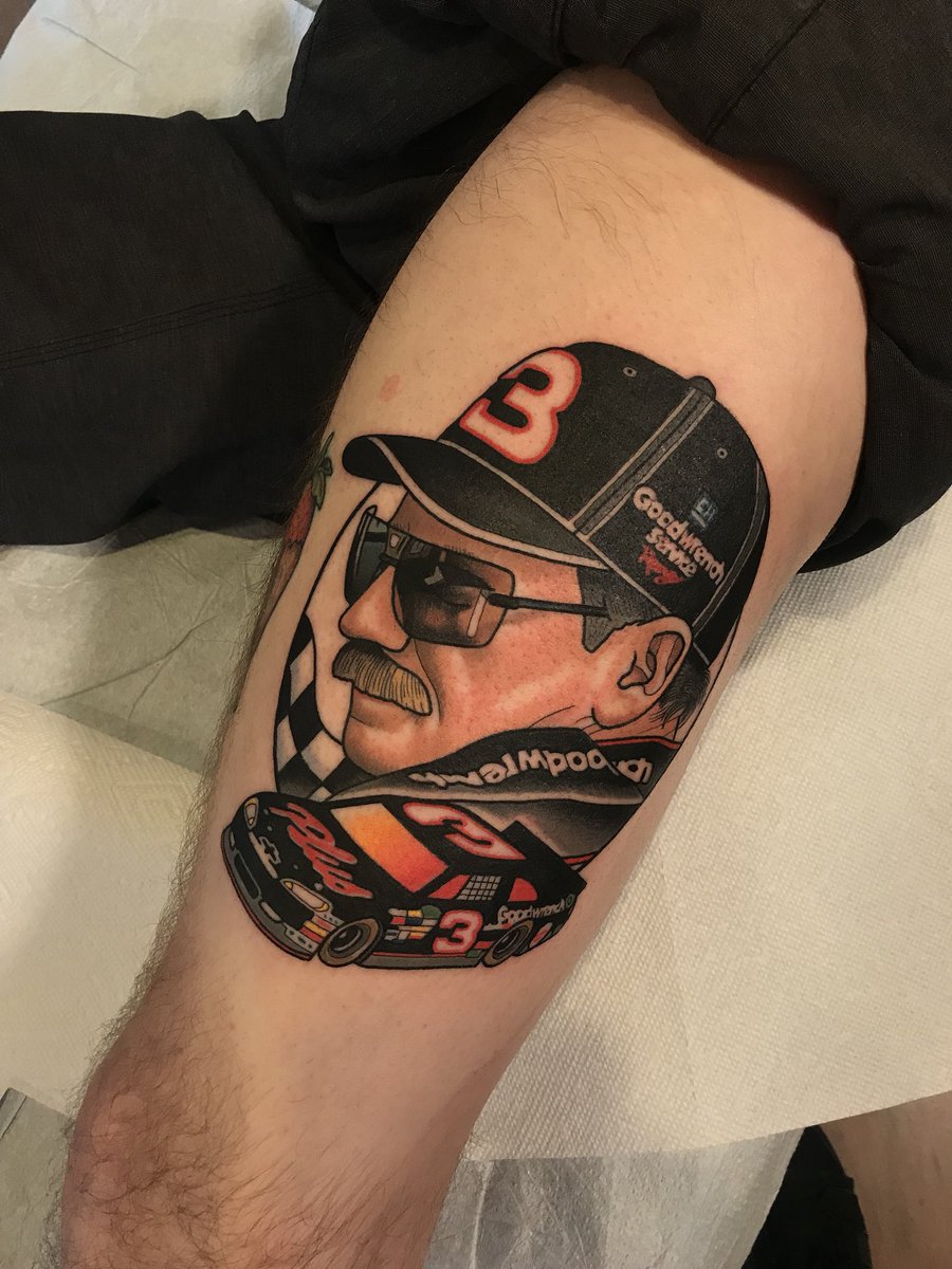 DavidLedbutter's tweet photo. Raise Hell, Praise Dale. Need I say more?

Thanks again @davewahtattoos from Stay Humble in Baltimore, MD.
@DaleJr @JEarnhardt1 @NASCAR https://t.co/XT19jmJd06