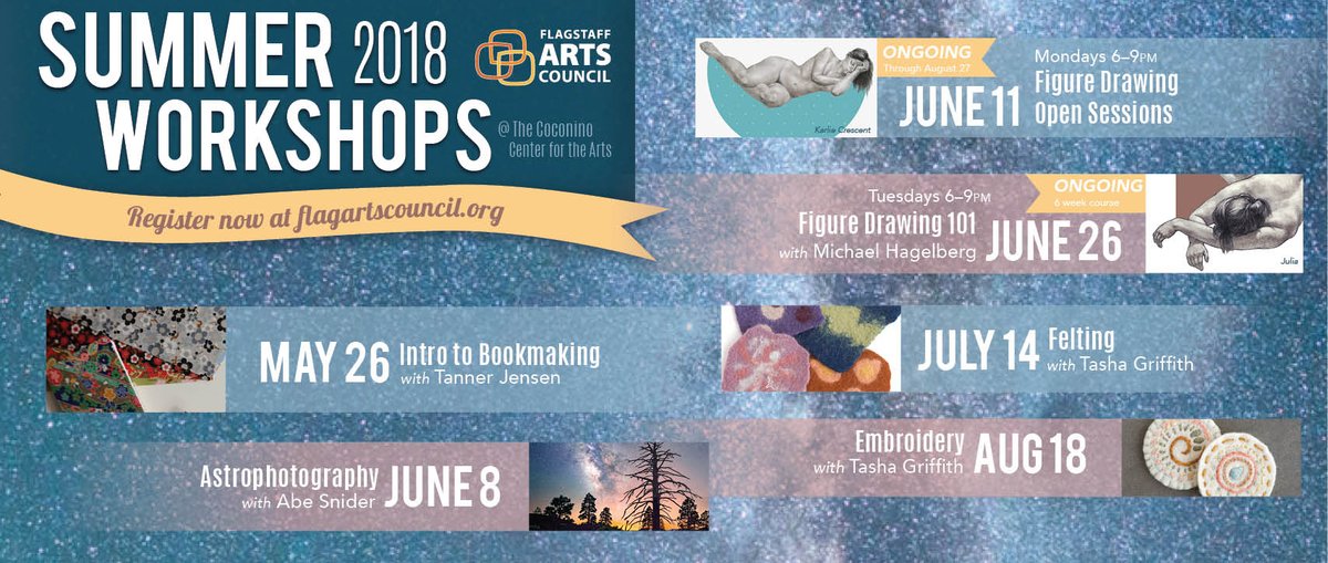 Looking for #art classes in #Flagstaff? Check out our full slate of summer workshops at the Coconino Center for the Arts! Registration is open now. bit.ly/2jqJ1qX