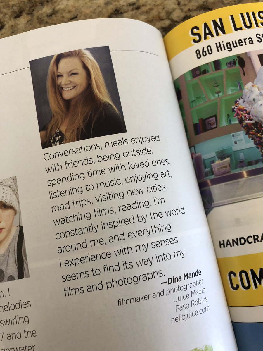 hello_juice's tweet photo. Thank you for the feature, @805Living So happy to be included in this month's article about #creativity with the #creat805ers! #commercialdirector #photographer #pasoroblesportaitphotographer #womenmakemovies #womeninfilm https://t.co/qgpqvsBiHy