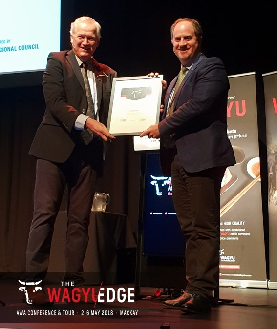 AustWagyuAssoc's tweet photo. Humble family man Lachie Hart is this year's @AustWagyuAssoc Hall of Fame recipient announced at the #WagyuEdge conference. https://t.co/xoqaPcyc8B
