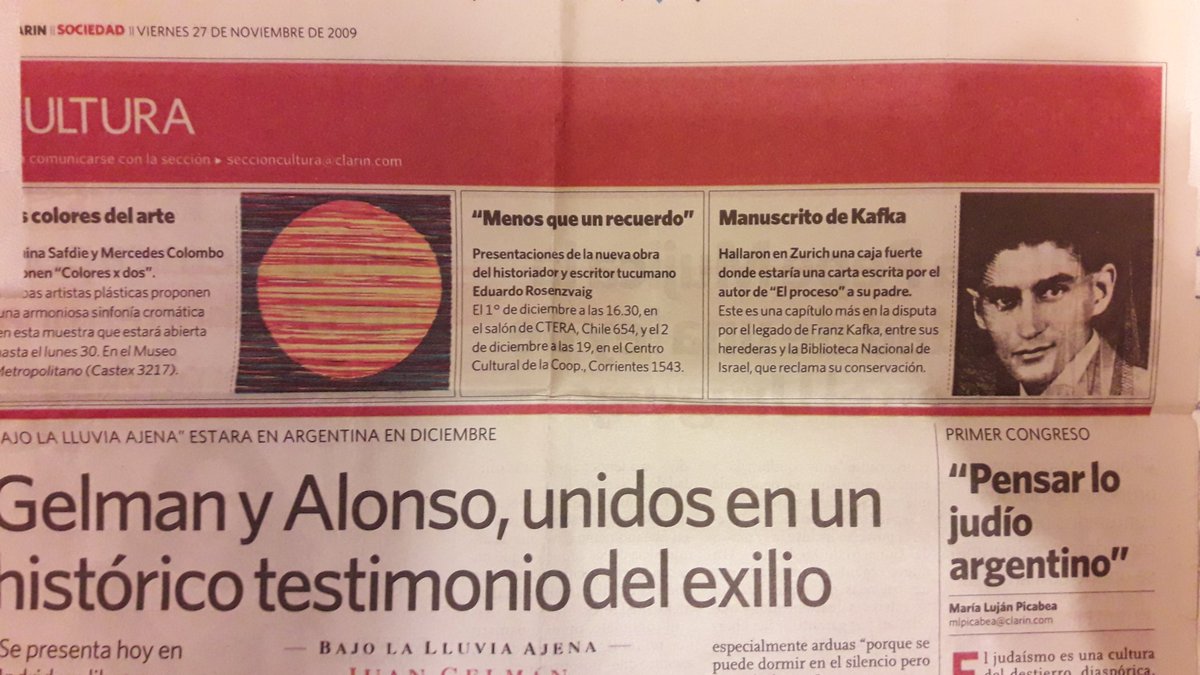 Judy_LaLectora's tweet image. Desde el baúl del tiempo, noticias para #Kafka2018