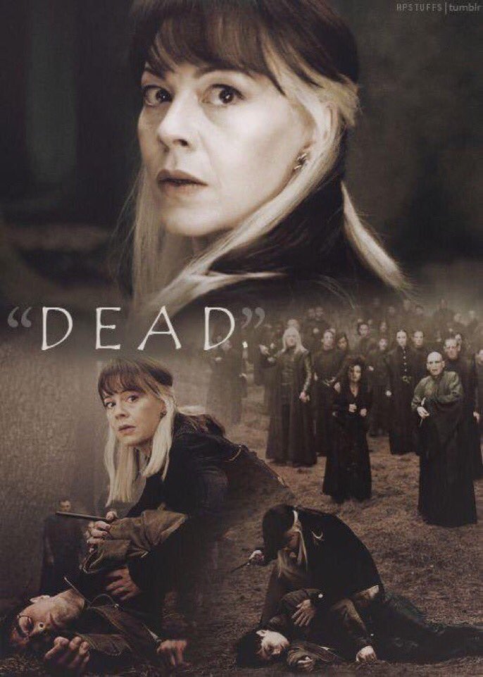 -Narcissa Malfoy stating that Harry is dead, when in fact she knows he is.....