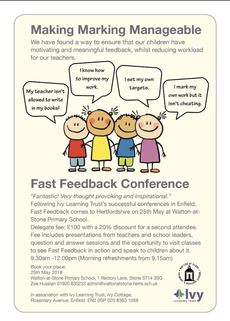 ChurchfieldSch's tweet photo. @alexdillon33 Teachers don’t mark at our schools. Here’s details of a conference we’re doing in Hertfordshire @Ivy_Trust https://t.co/aPO5npmnlu
