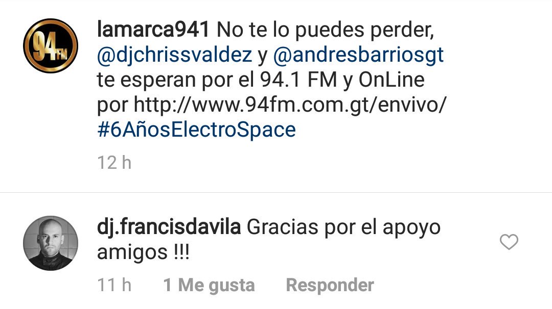#6AñosElectroSpace Gracias <a href="/djfrancisdavila/">Francis Davila</a> por ser parte de estos seis años de <a href="/electrospace94/">Electro Space</a> por <a href="/lamarca941/">La Marca 94.1 FM</a>