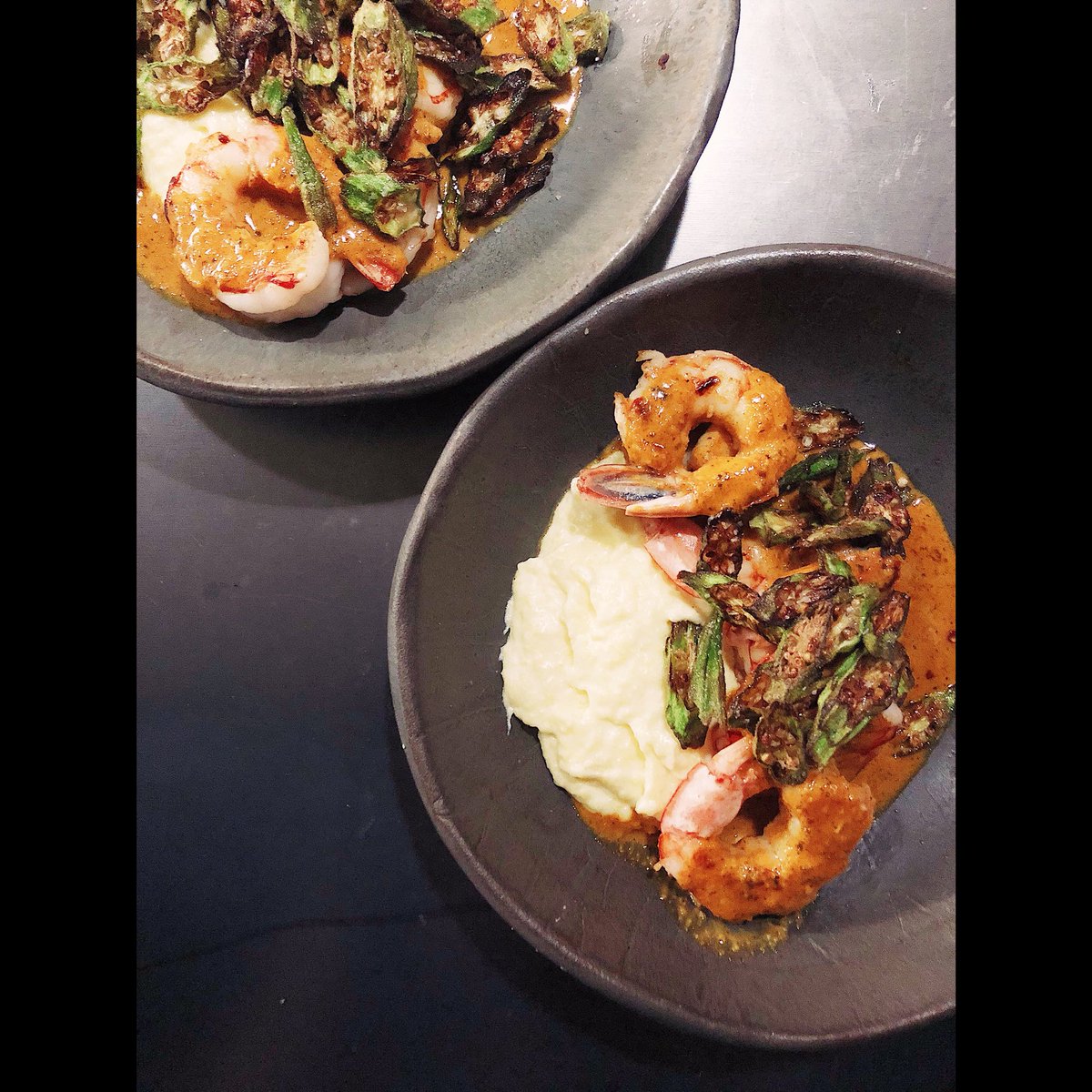 jammylandlv's tweet photo. We’ve added some Bigger Tings to our menu and they are all MUSTS.
.
.
.
Black Pepper Shrimp &amp; Porridge: pepper sauce, corn porridge, fried okra. 
.
.
.
#lvartsdistrict #dtlvartsdistrict #authenticallynontraditional #jamaicanfood #jammyland #dtlv #lasvegas #madein18b #chefgrayer https://t.co/COCL6GJgDT
