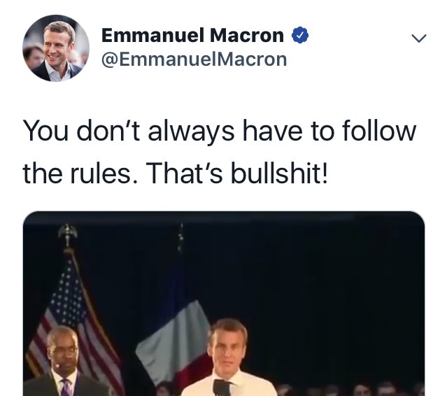 nomacron's tweet photo. Emmanuel Macron pris a son propre jeu ! #ImpostureMacron https://t.co/NO03hjRHpv