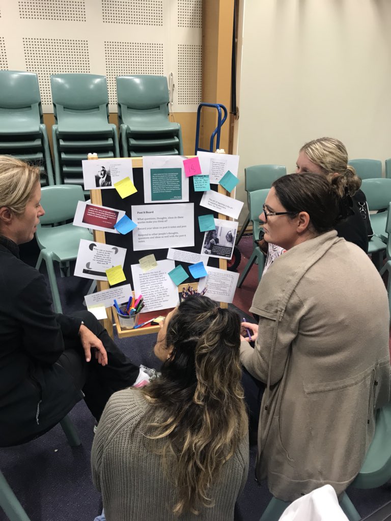 MignonWeckert's tweet photo. Tania Lattanzio provoking inquiry and developing thinking about pivotal role of concepts in learning with TLC staff @TLC5171 @igeeducators @LSAlearning https://t.co/f1Qcw5FaKl