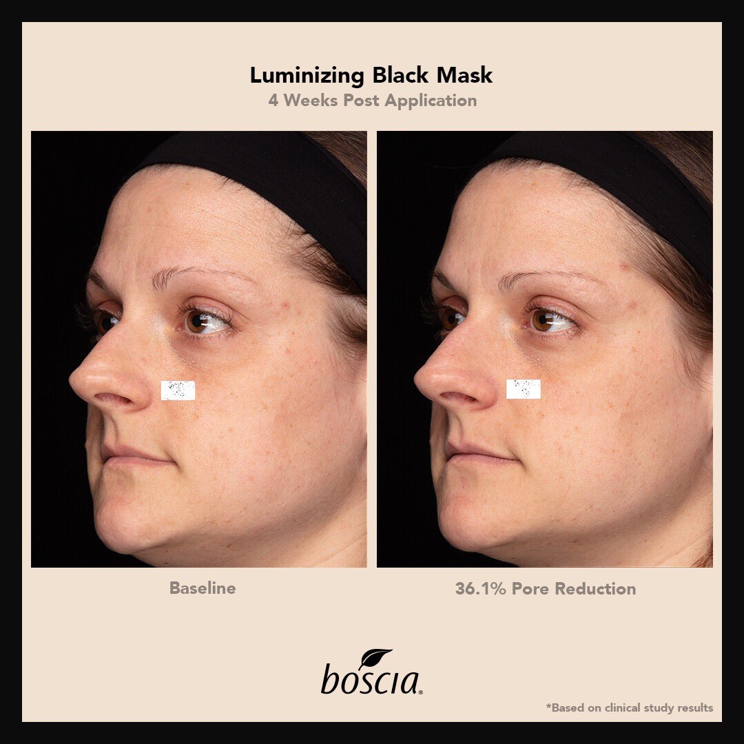 boscia Twitter: "🖤Luminizing Black Mask🖤 Clinical results show up to a 36% reduction in the appearance of pores just four weeks of use — worth it. • Available at @
