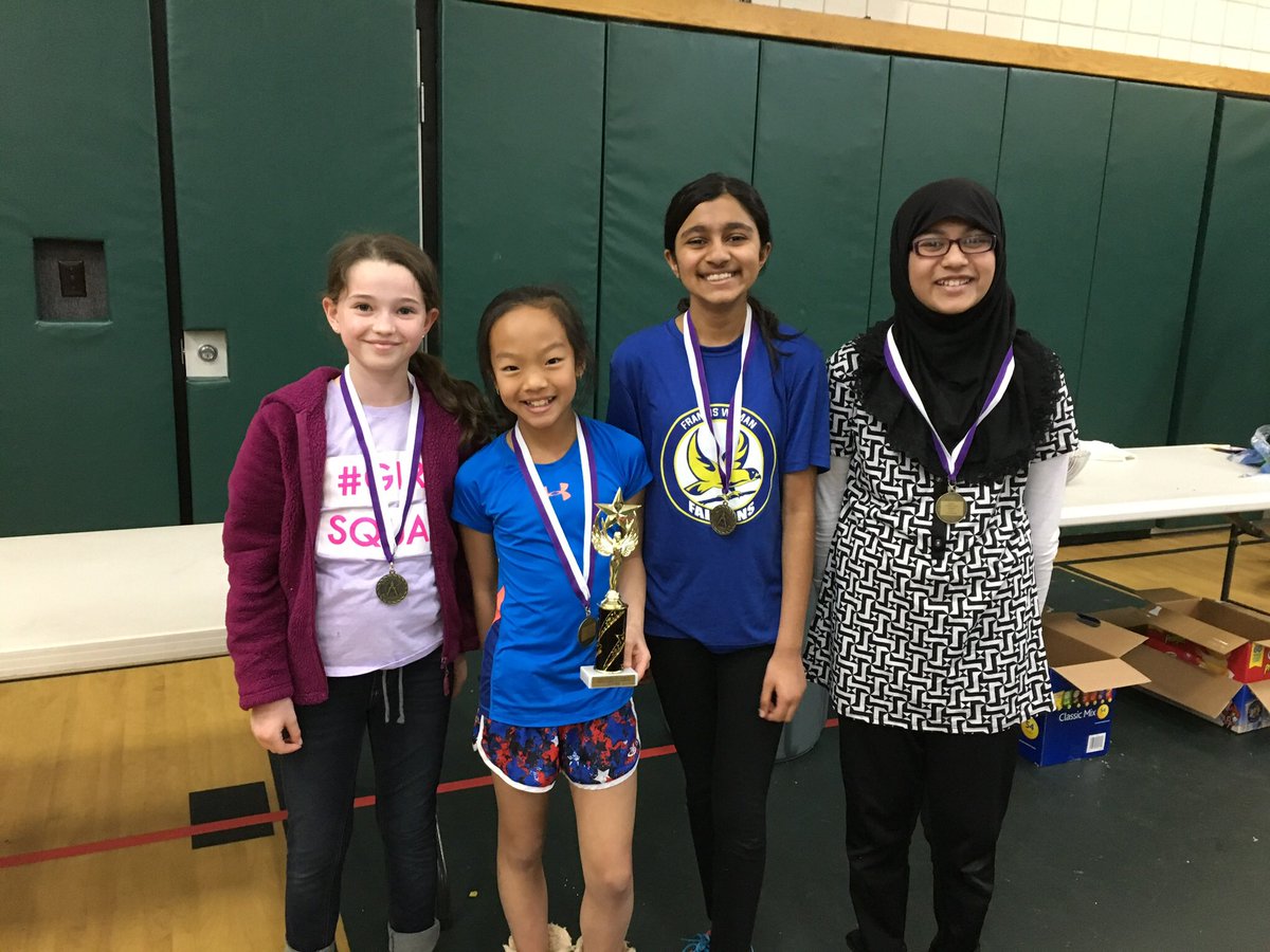 KoreyBarkley's tweet photo. #ParentBrag Super proud of these 4 #Mathematicians for their win last weekend! #GAIM #MathTournament #GirlPower @FrancisWymanPTO @BurlMASchools https://t.co/pIFiqxmklb
