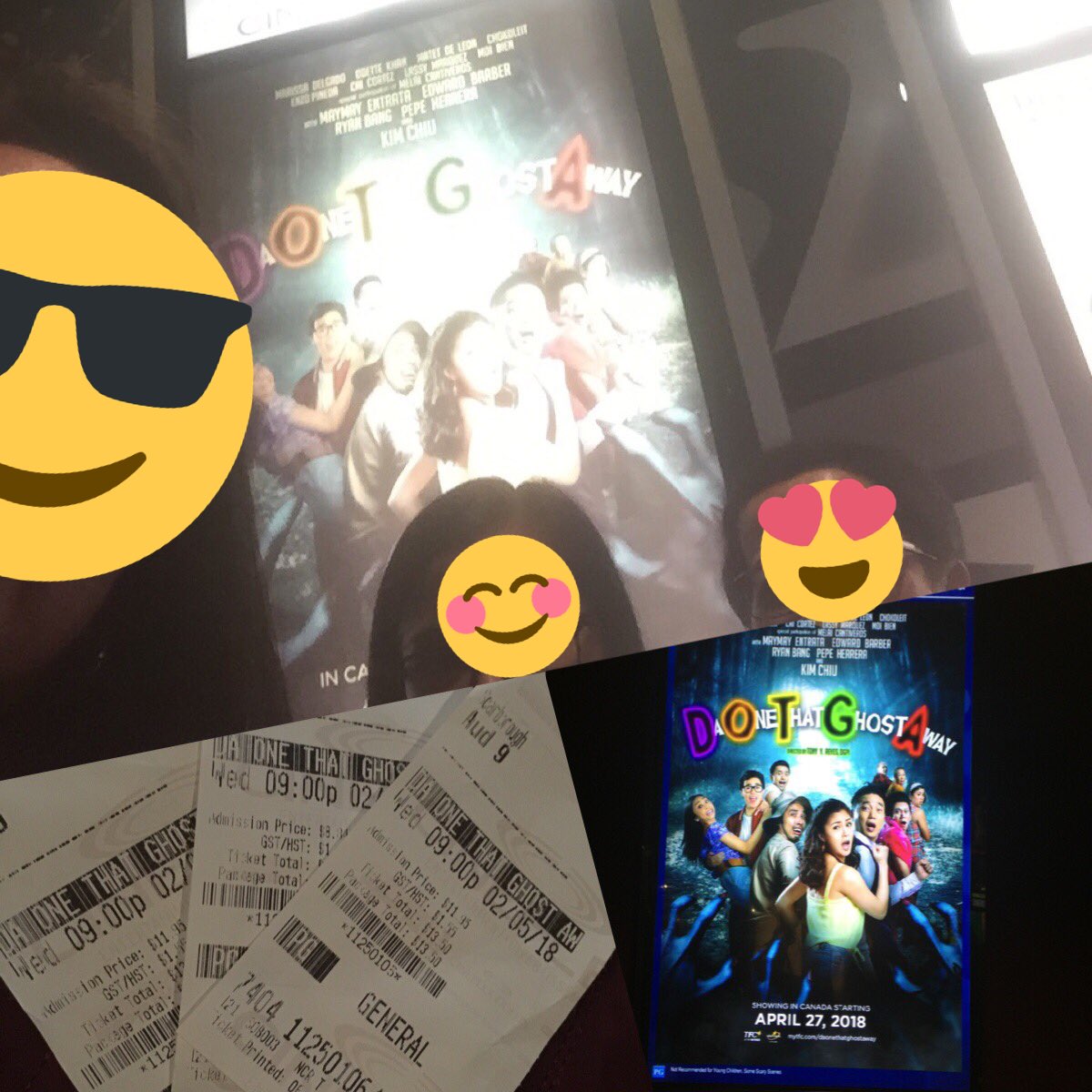 Lindsayroset's tweet photo. Now watching #DOTGA supporting our @prinsesachinita here in Toronto #closetadawkami✌🏼#DaOneThatGhostAway https://t.co/I51lFCBa58
