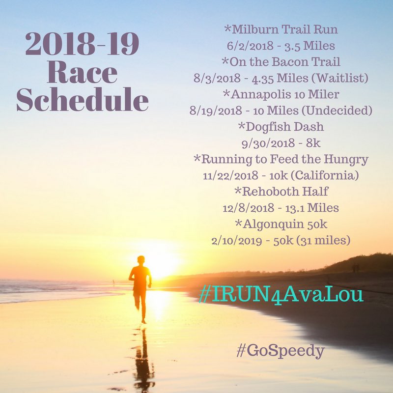 RunningBlondie's tweet photo. So excited for my upcoming races! #IRUN4AvaLou #GoSpeedy #AlgonquinBound https://t.co/iYI6jqwIFt