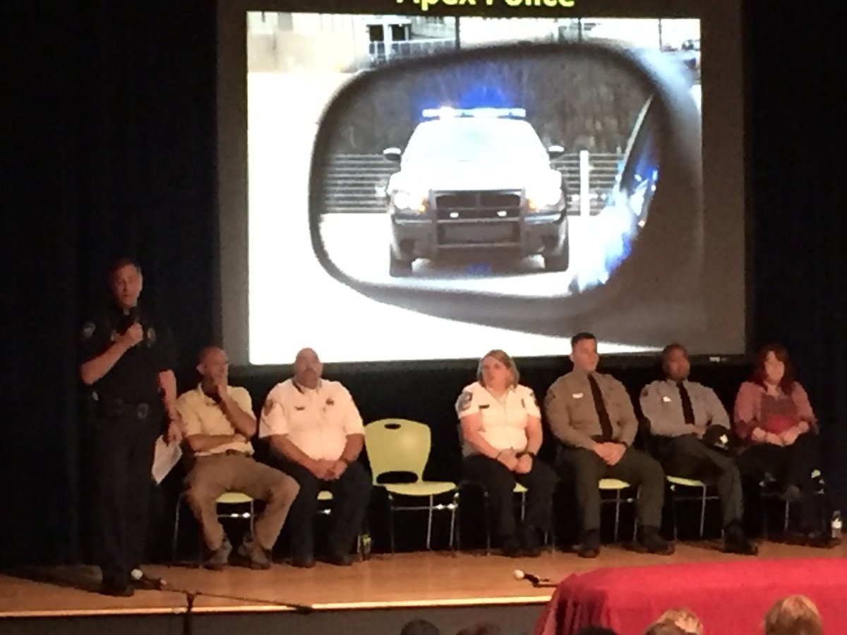 ChiefLetteney's tweet photo. Honored to join the @ApexPolice Honor Guard to present the law enforcement perspective for the #VIPforaVIP driver safety program at Apex Friendship High School this week, and help our students see the realities of driving safely. #MakeGoodChoices #WeCare @AFHSannounce https://t.co/cIcIyDf2iJ