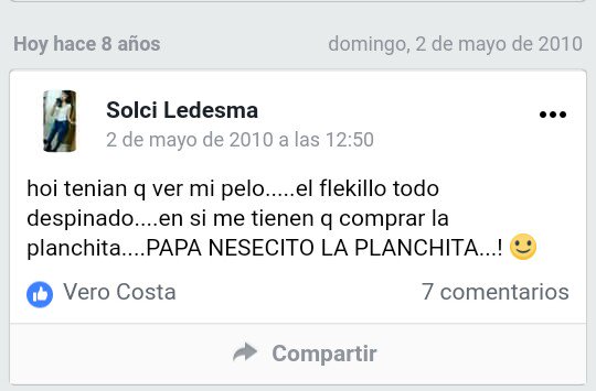 _pasionbrutal's tweet photo. En un nuevo capítulo de los recuerdos de fb de Sol: Ocho años atrás tenía los reales problemas. #hoi #despinado #nesecito https://t.co/T66NIQZkNP