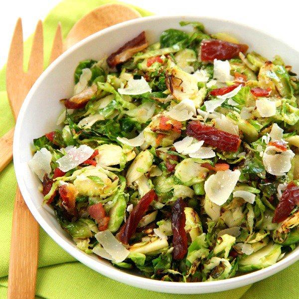 Shockinglydlish's tweet photo. I like to make sure there is a nice salad on the brunch table, too! BRUSSELS SPROUTS WITH BACON, PARMESAN AND DATES. Sweet and salty, oh yeah! https://t.co/cRl49hZlci
#BrunchWeek 
#shockinglydelicious https://t.co/O8aBYvHlLd