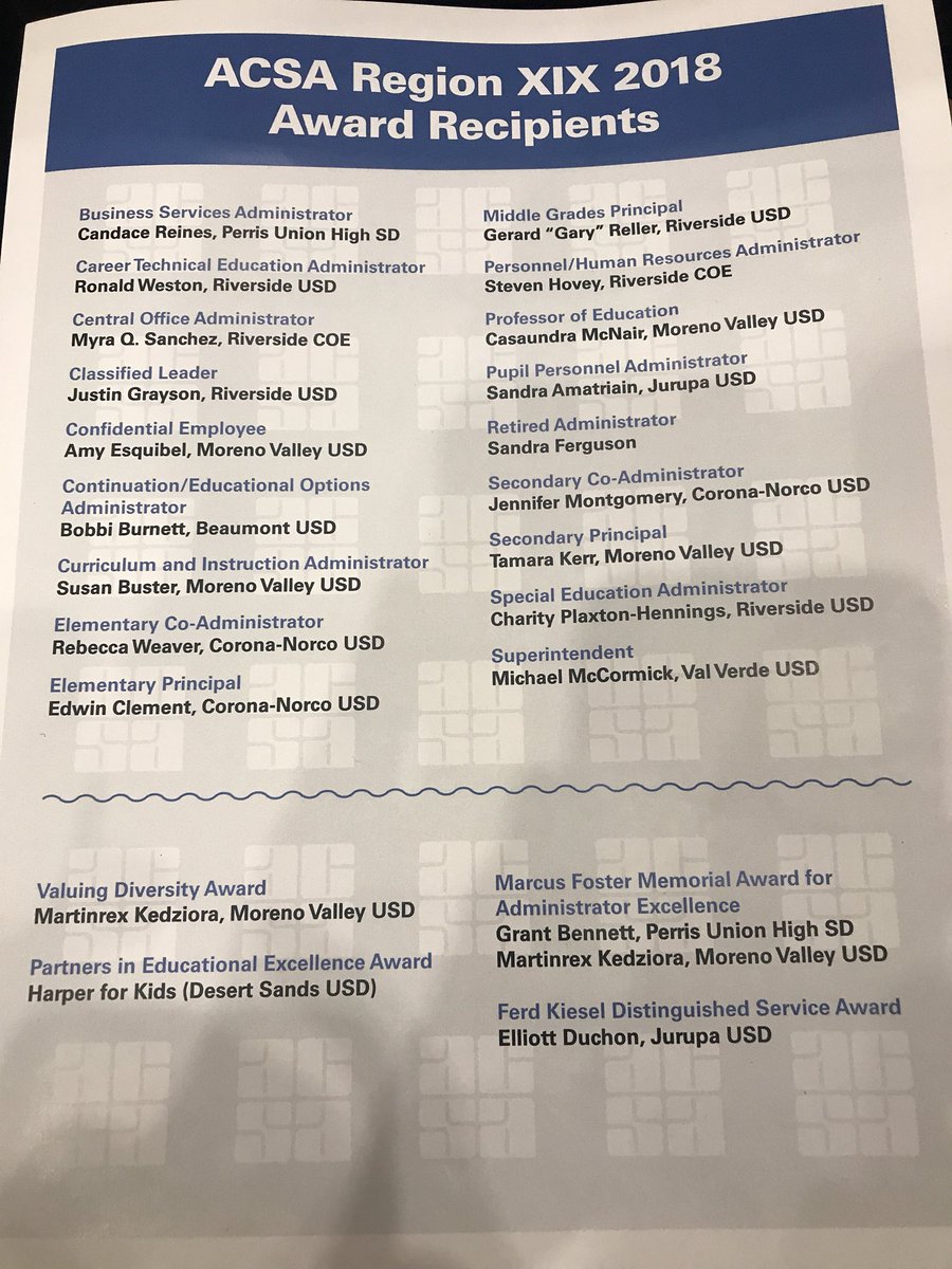 Celebrating with my colleagues at the ACSA Region XIX awards.  Congratulations to all the MVUSD recipients!