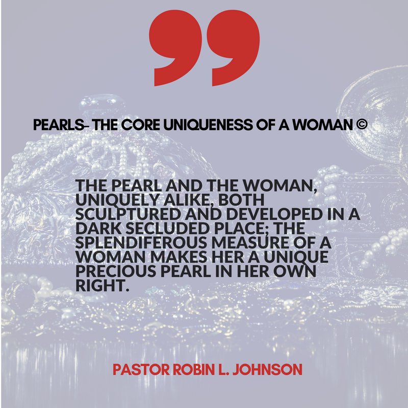 pastorrljohnson's tweet photo. Pearls- The core Uniqueness of a Woman ©
Author: Pastor Robin L. Johnson
Invest in yourself:
https://t.co/vd2neP0acq
https://t.co/Xao4Yq4IdP
#pastorRobin
#queengem
#pearls https://t.co/1j3oicny0j