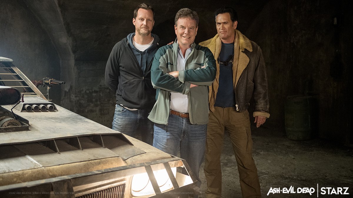 robtapert's tweet photo. Behind The Scenes of #AshvsEvilDead Season 3 Episode 10 with Rob, @GroovyBruce and #RickJacobson https://t.co/7N56Z2VzQM