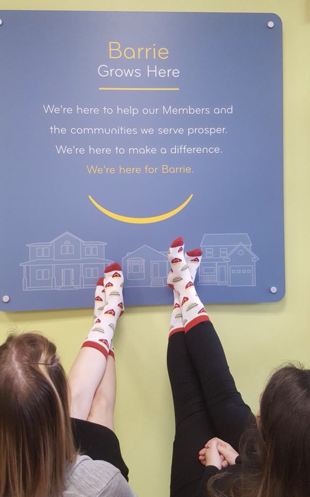 KendallMegan14's tweet photo. Participated in #McHappyDay2018 the best possible way! Thanks to @StephanieVeeck for our socks &amp; @MeridianCU for the ability to serve our community to the fullest! #supportlocal #happyfeet https://t.co/9BfOsTa9vl