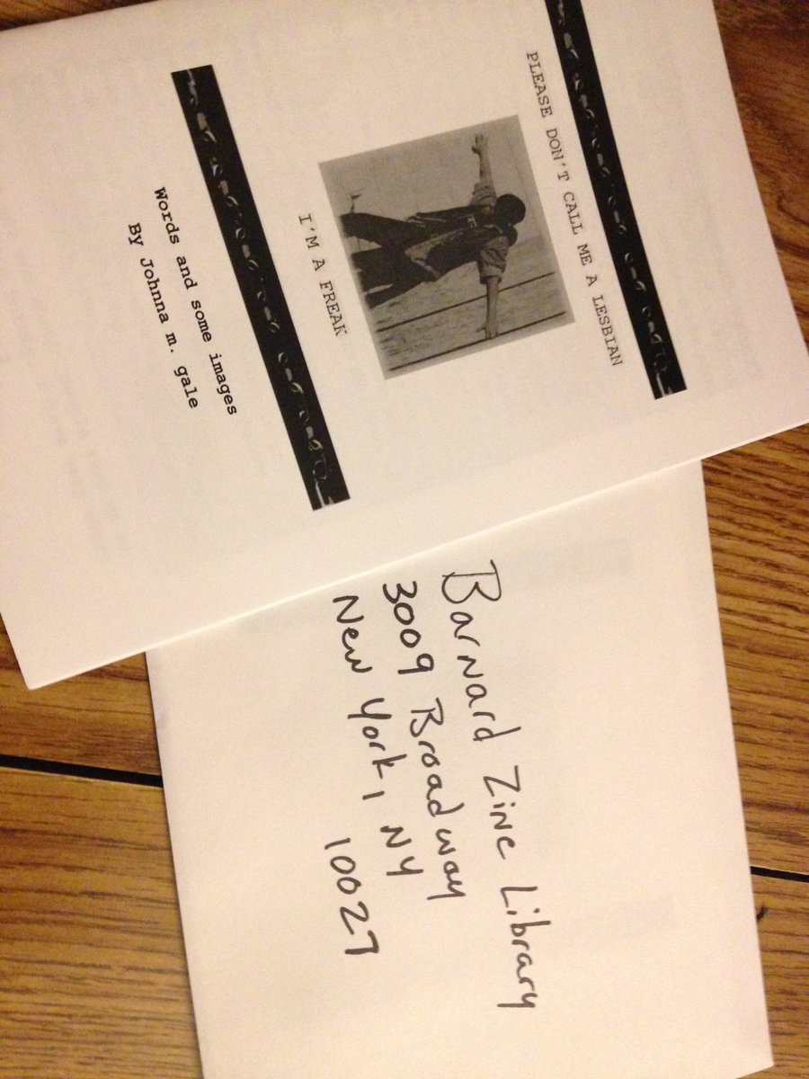ZineDad's tweet photo. My #zines are traveling to Zine libraries. I'm so excited. Sure I did the work contacting them, but they decide if they want my work. Thank you #BarnardZineLibrary. https://t.co/Oi9zkhp7Gz