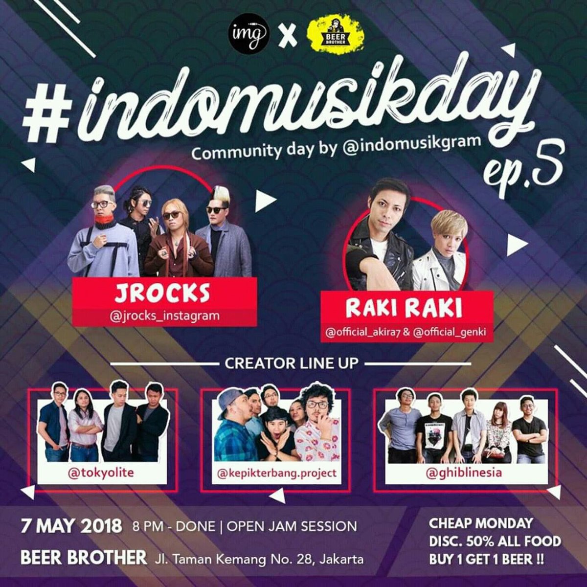 vinityindonesia's tweet photo. Ayo @JRsIndonesia ..
@JROCKS1spirit akan tampil di sini lho.. Bersama teman2 band lainnya..
@TokyoLiteBand @kepikterbang @ghiblinesia
#vinity #vinityid #vinityindonesia #vinityevent #jrocks #jrockstars #beerbrother #kemang #indomusikday https://t.co/hjhgpgPgTO