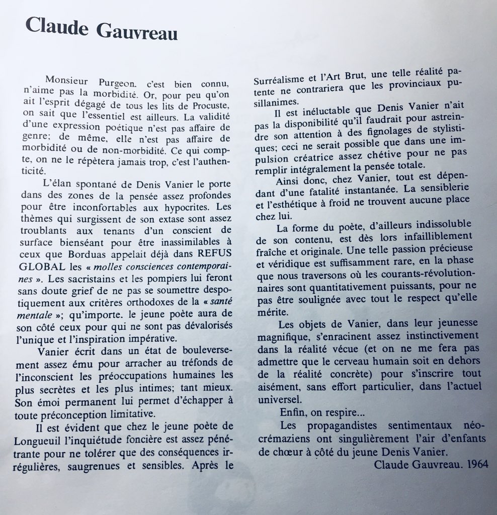 DenisVanier's tweet photo. Dédicace de Claude Gauvreau en tête du recueil Lesbiennes d’acid.

« chez Vanier, tout est dépendant d’une fatalité instantanée. La sensiblerie et l’esthétique à froid ne trouvent aucune place chez lui. » https://t.co/24dXl7A9gX