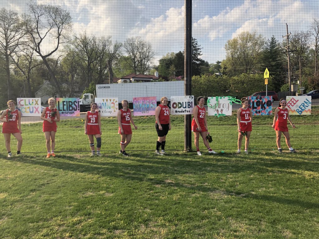 CJAlacrosse's tweet photo. We had an AMAZING senior night with a double overtime win of 7-6 against Burroughs! Gonna miss these girls very much next year😰 https://t.co/gQUssFY8sJ