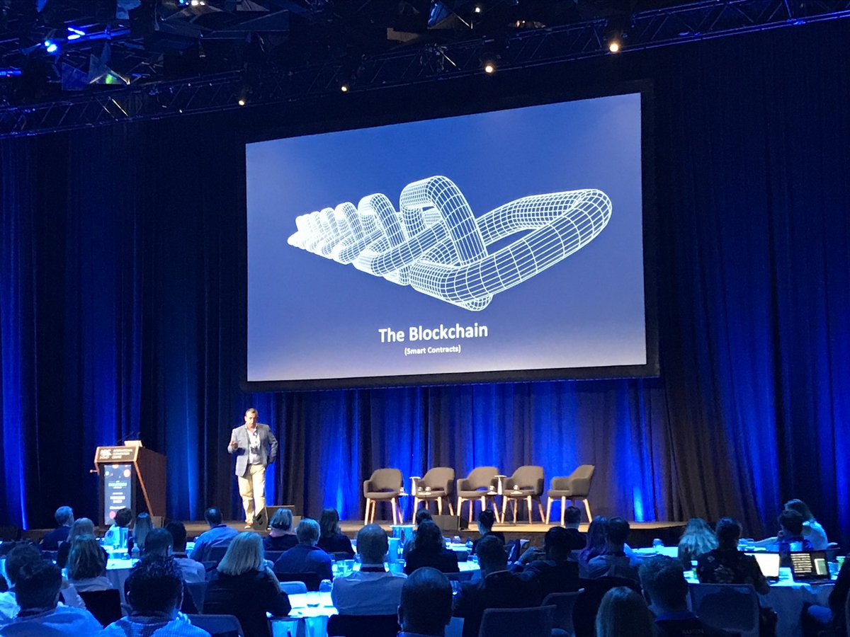 ANZIIF's tweet photo. .@TimothyLea2 presents on #blockchain and states 'the technology is still young and it's not too late to be a fast follower'. Do you see a future for this technology in Australia? Will you become an adopter? #InsurtechAU https://t.co/LqF4WnLM3a