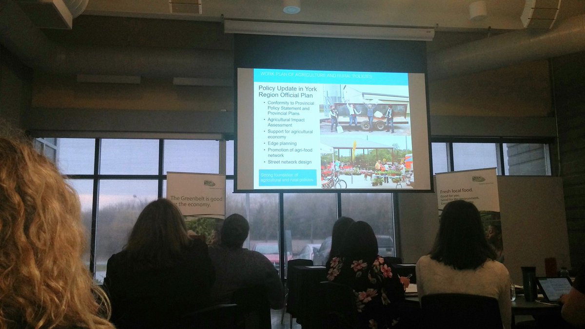 victoriamcoates's tweet photo. Good to be back in my old stomping grounds @YorkRegion for a workshop on agricultural planning and economic development. Especially happy that there was zero talk of paving the #greenbelt https://t.co/HeYeOgHENh