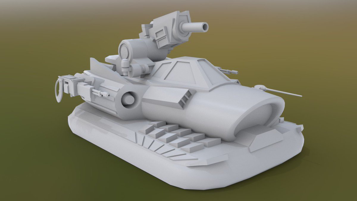 JigSaw_73's tweet photo. New Hover Tank for my #HoverTankArena game I'm building. WIP clay render. 1950s Hot Rod look and feel. #gamedev #ue4 #blender3d #b3d #indiedev I'll be posting some new videos on my YouTube soon too! https://t.co/q2OOcGRDUT