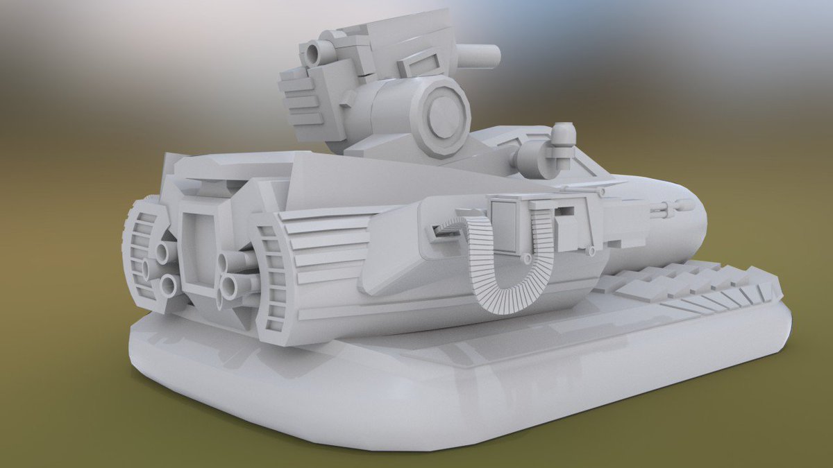 JigSaw_73's tweet photo. New Hover Tank for my #HoverTankArena game I'm building. WIP clay render. 1950s Hot Rod look and feel. #gamedev #ue4 #blender3d #b3d #indiedev I'll be posting some new videos on my YouTube soon too! https://t.co/q2OOcGRDUT