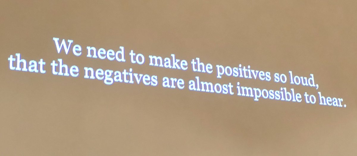 “We need to make the positives so loud, that the negatives are almost impossible to hear. “ I love that, <a href="/gcouros/">George Couros</a>