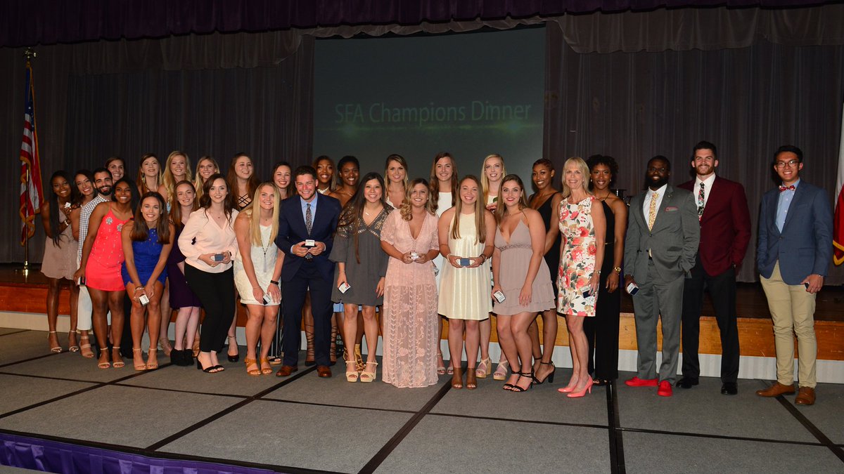 SFA_Athletics's tweet photo. SFA Recognizes its Own at 2018 Champions Dinner. #AxeEm
Story | https://t.co/JHkWAz6DJ8 https://t.co/93B5PqYyEz