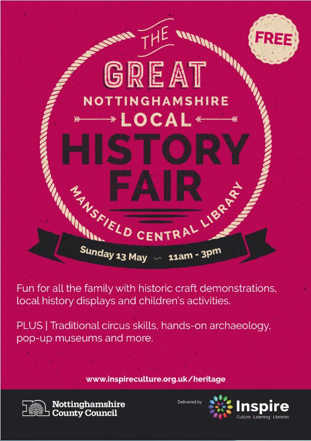 vickicollins01's tweet photo. @NottsLibraries #free #localhistory #mansfieldlibrary Free Local History Fair at Mansfield Library.......fun for all the family https://t.co/SyGj971YUk