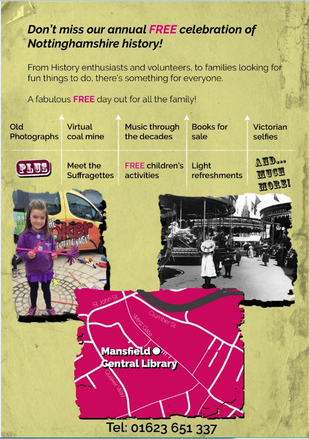 vickicollins01's tweet photo. @NottsLibraries #free #localhistory #mansfieldlibrary Free Local History Fair at Mansfield Library.......fun for all the family https://t.co/SyGj971YUk