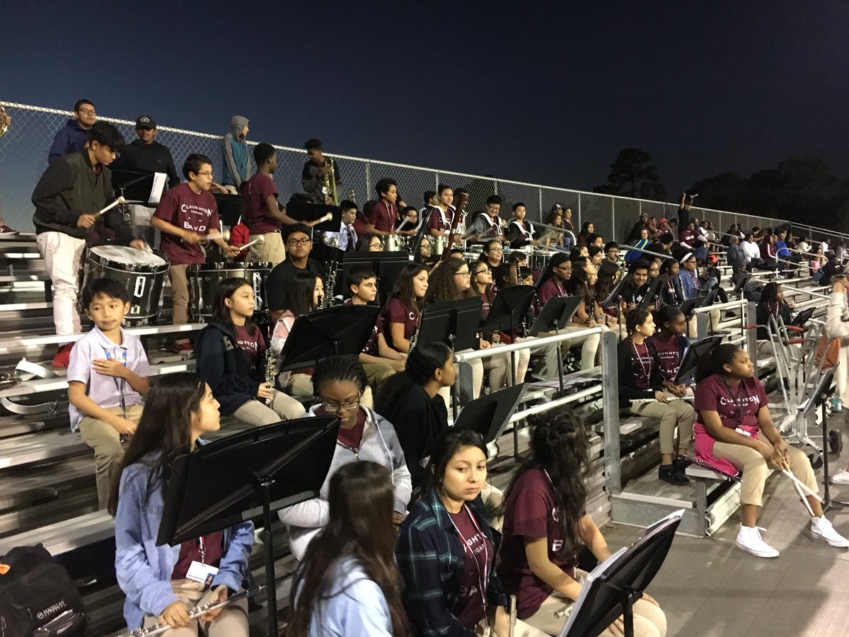 bandclaughton's tweet photo. The musicians on #TeamClaughton perform whenever the opportunity presents itself! Before school in the front, during breakfast, pep rallies, football games, you name it! #ChooseSpring #Community https://t.co/C1BEvrIESL