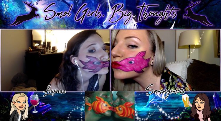 LissaneLight's tweet photo. @Jenna_Marbles My friend and I were inspired by your face painting video to do an homage to it on our Twitch podcast. Also, we adore you. https://t.co/6oelMgzZfx