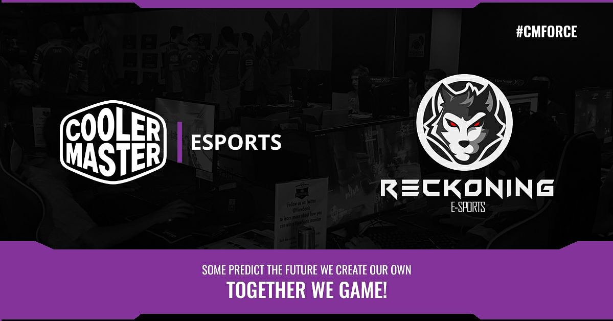 Team Reckoning feels honored to proudly announce Cooler Master as our Primary Sponsor. 

The team , the players and the administration is thankful to all our fans , supporters and well wishers. Without them this wouldn't be possible. 

Now
 #TogetherWeGame ! 
#CMstorm #CMesports