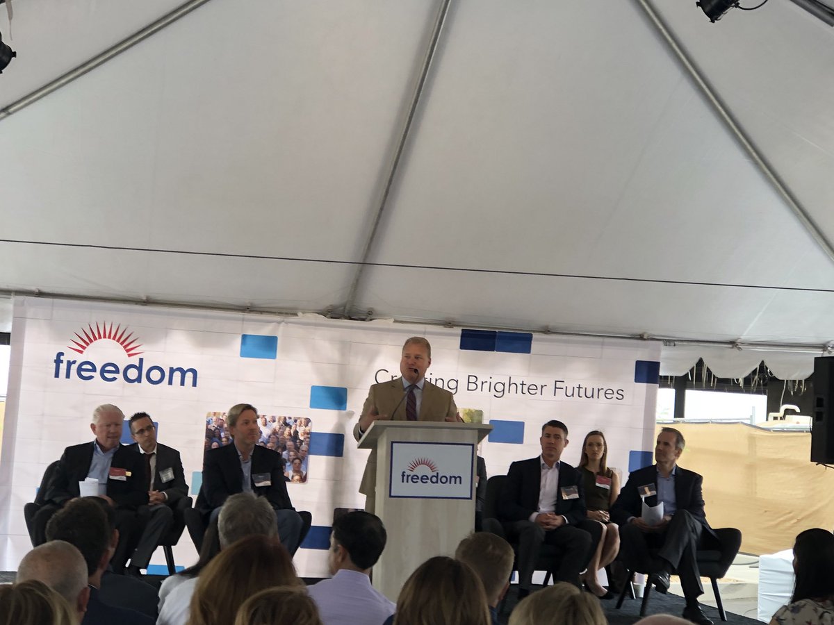 A great day for Freedom Financial Network and the City of Tempe as the ribbon is cut on their new campus. Mayor Mark Mitchell is rightfully proud of this new investment in Tempe on a site that was formerly an eyesore. Eventually  over 3000 people will work on this campus.