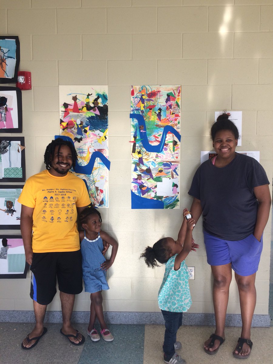 PrincipalGreen3's tweet photo. The Ogden Museum comes to Capdau!! Our PK-1st Grade Scholars at Capdau &amp; Nelson had their beautiful artwork on display. https://t.co/UuB4CzMbuq