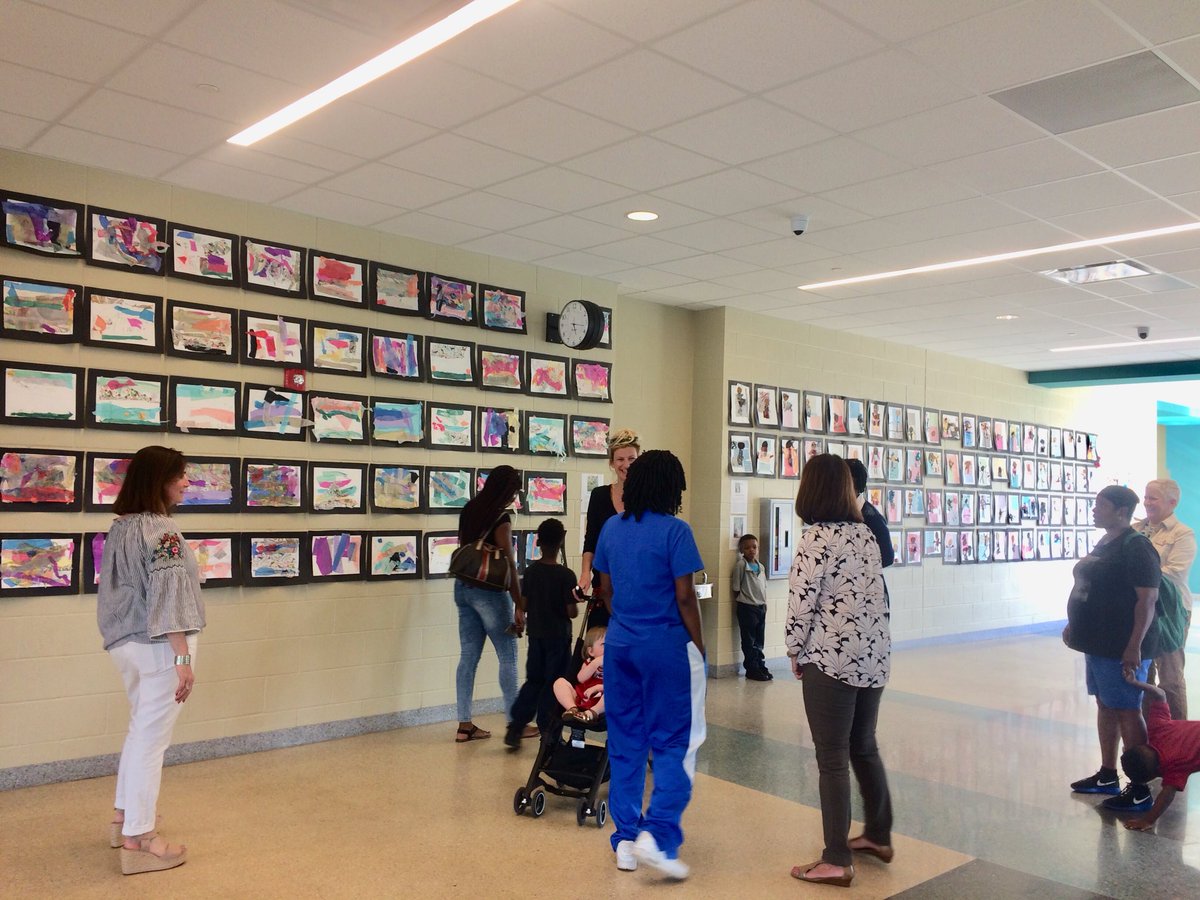 PrincipalGreen3's tweet photo. The Ogden Museum comes to Capdau!! Our PK-1st Grade Scholars at Capdau &amp; Nelson had their beautiful artwork on display. https://t.co/UuB4CzMbuq