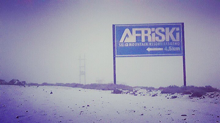 SkiAfriski's tweet photo. More SNOW news this morning at Afriski! Currently we have about 1cm of snow on the roads making things a little bit slippery. Please note: roads are closed to 2x4 vehicles until further notice. #loveLesotho https://t.co/nCvk0oRT5i