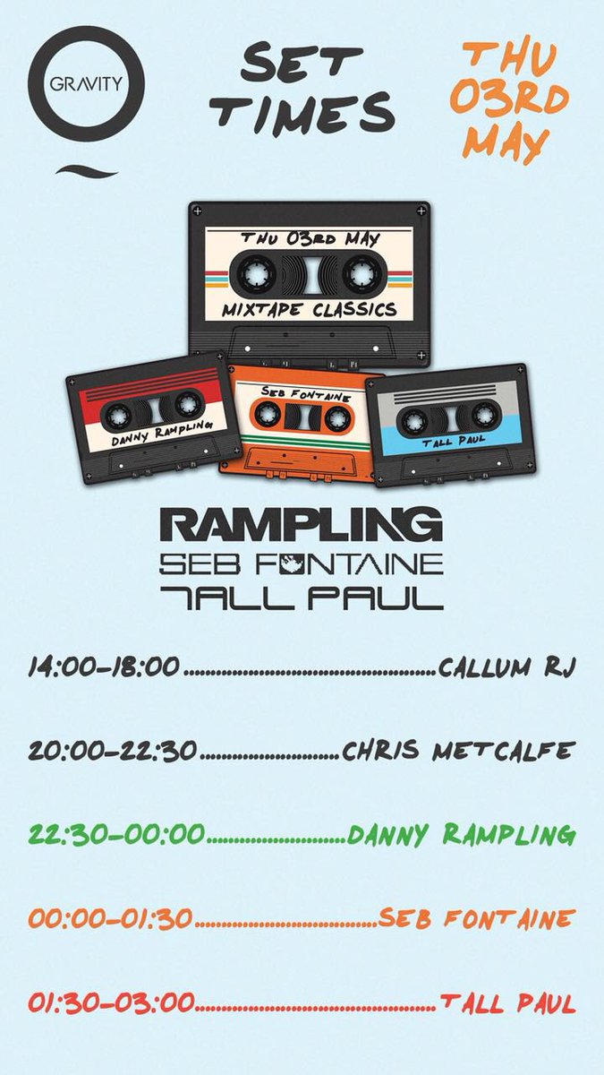 Classics night tonight with Seb Fontaine, Danny Rampling &amp; Tall Paul