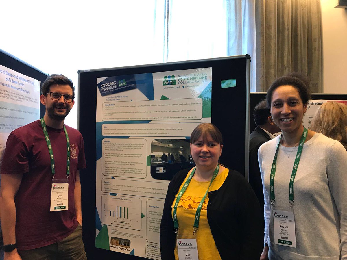 wmacutemed's tweet photo. We’re at #SAMDAM2 with our poster about our #StrongTransitions MedReg prep course! Come and say hallo! @SimWardWolvo @DrJoeWhee @acutemedicine https://t.co/6TviLix9MN