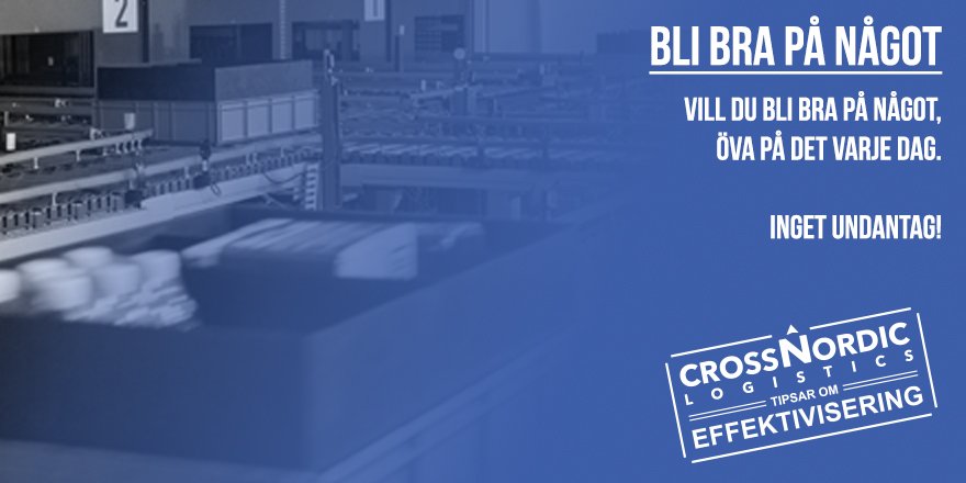 Vill du bli bra på något? Öva på det. Ofta. Det finns inga andra sätt. 
#veckanstips #blibra #öva #ehandel #3pl #automatiserad #logistik #distribution