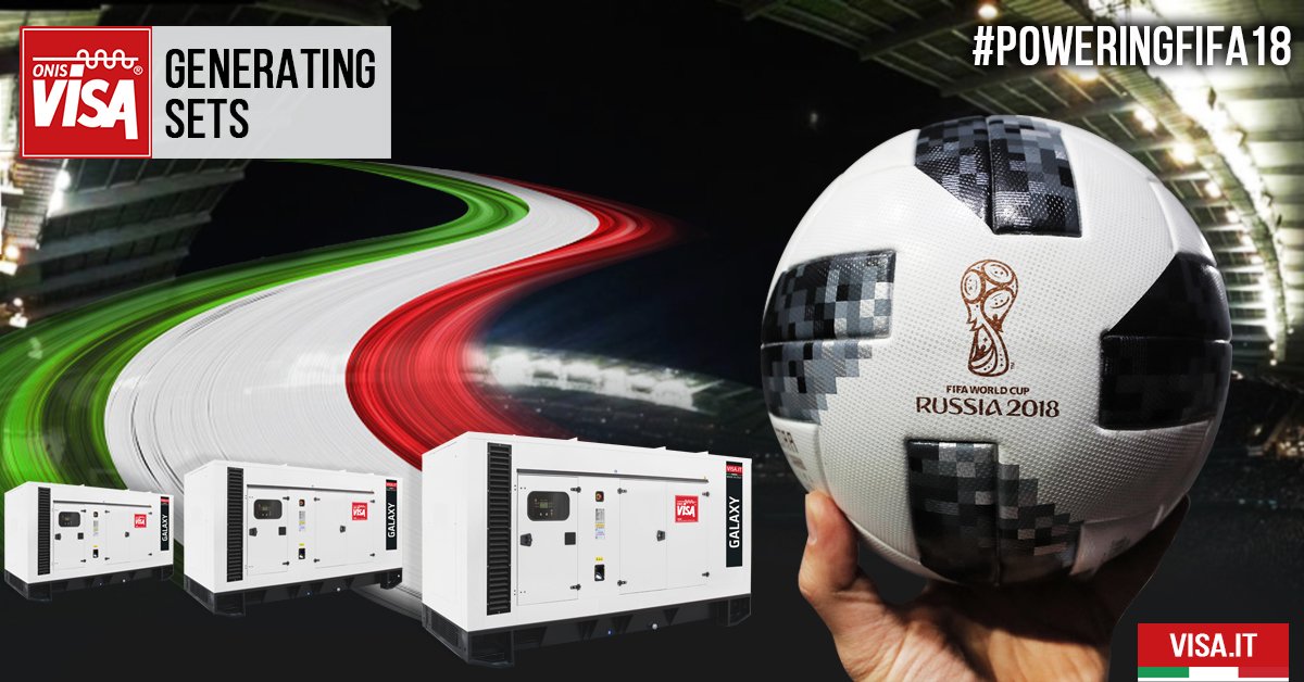 visaspa's tweet photo. What next for Italy after their failure to qualify for the World Cup? Be a Power generators supplier! Our Made in Italy Generating sets are ready and shipped to 2018 FIFA World Cup Russia™ #POWERINGFIFA18 #MADEINITALY #Russia2018 https://t.co/mZXVOUjJHU