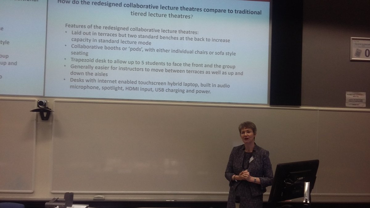 BarnabasBalint's tweet photo. Great to hear from Prof. Norma Martin Clement from @leedsteaching about integrating technology into learning spaces. #SpacesExeter https://t.co/kB6hg31egQ